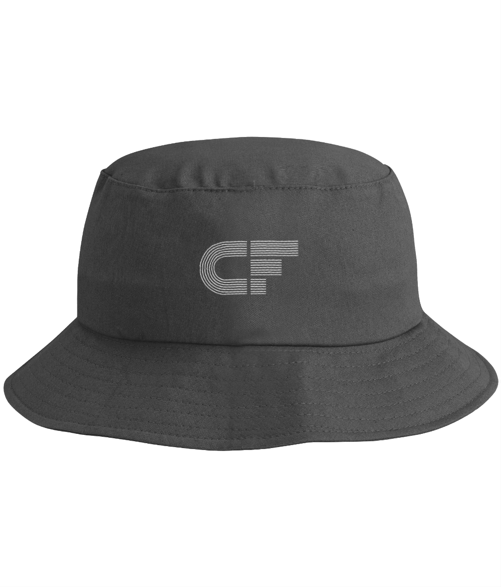 Cotton Bucket Hat | Embroidered CF Logo White