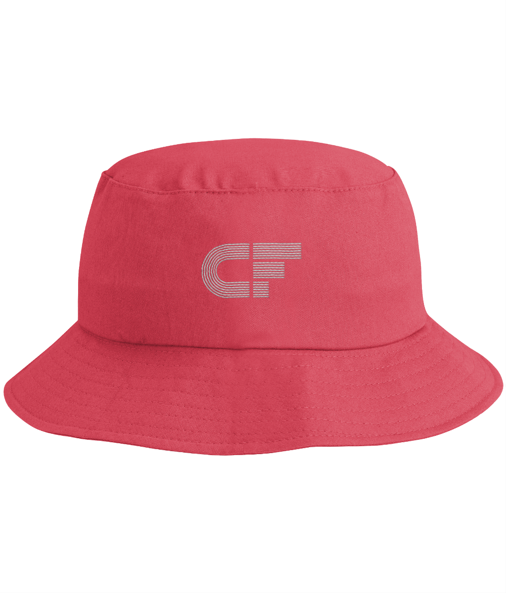 Cotton Bucket Hat | Embroidered CF Logo White