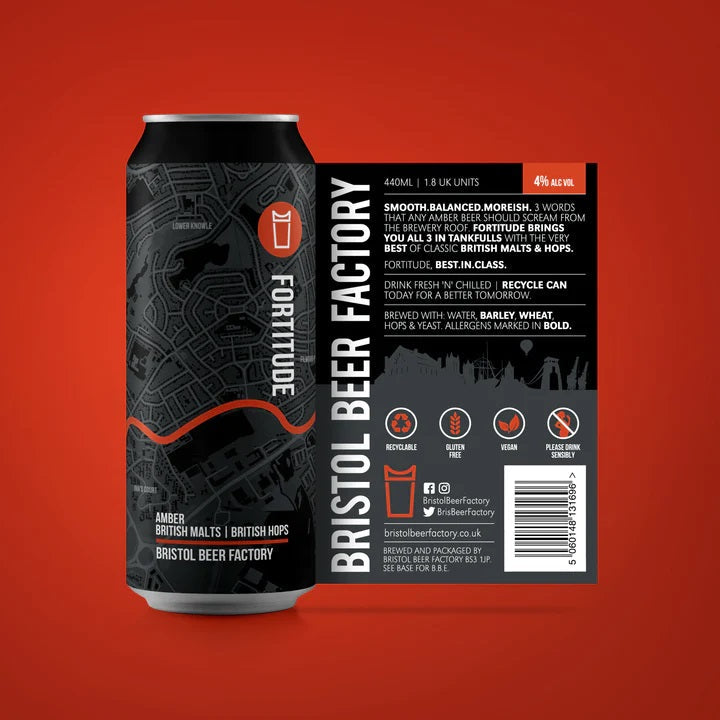 Fortitude Bristol Beer Factory, Bristol Amber BRITISH MALTS&nbsp;|&nbsp;BRITISH HOPS 4.0%&nbsp;ABV