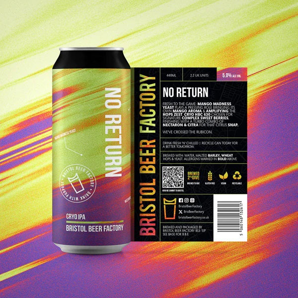 NO RETURN IPA 5%

BRISTOL BEER FACTORY, BRISTOL