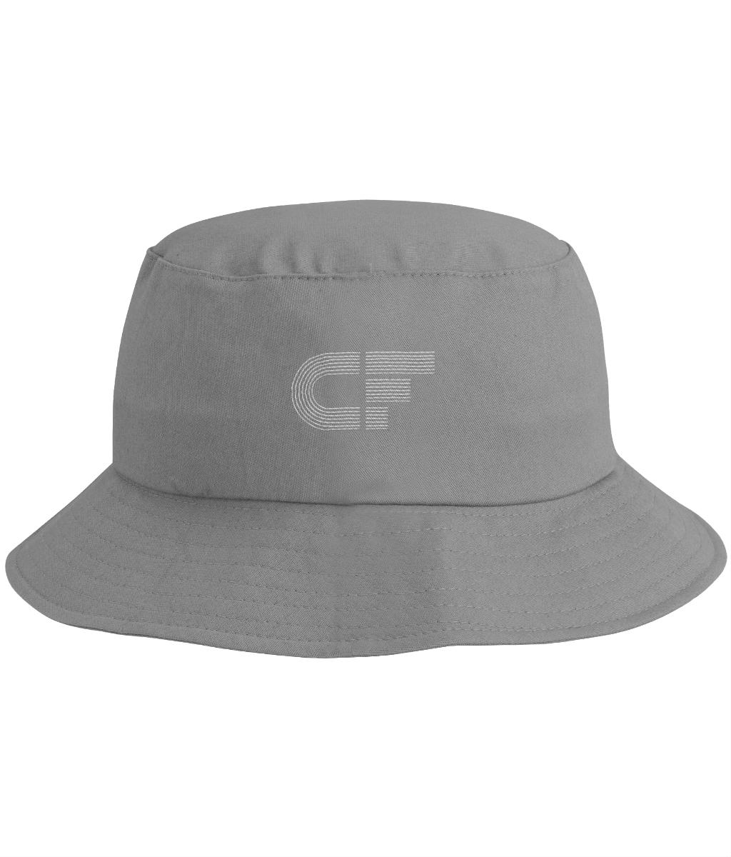 Cotton Bucket Hat | Embroidered CF Logo White