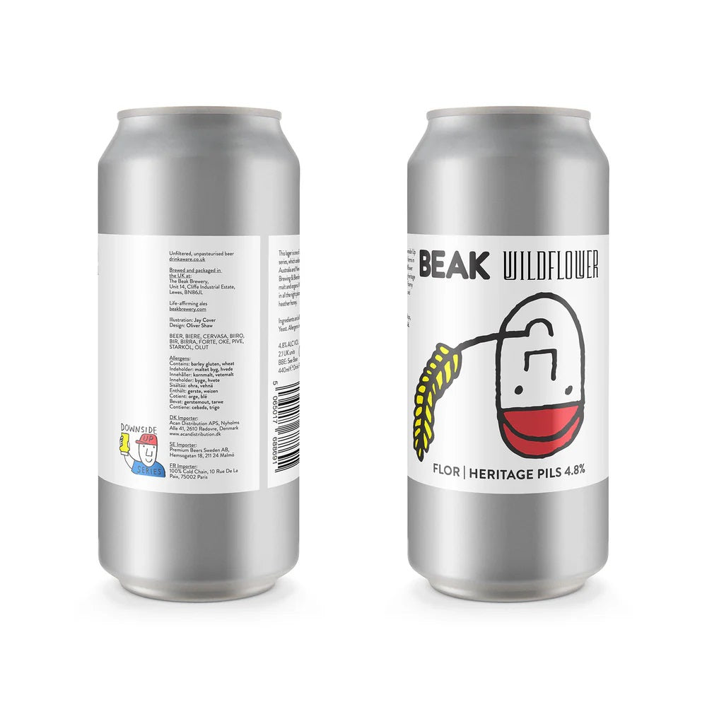 FLOR - BEAK X WILDFLOWER - 4.8% Heritage Pils Downside Up