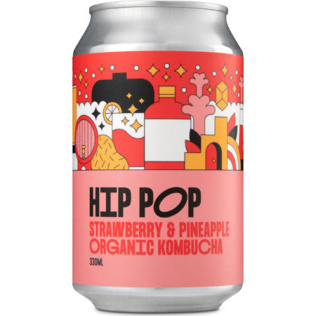 Hip Pop Strawberry & Pineapple Kombucha
